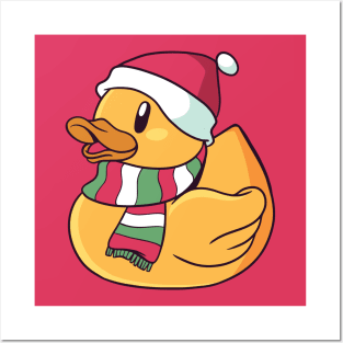 Christmas Winter Rubber Duck Posters and Art